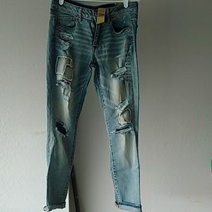 American Eagle Skinny Distressed Low Rise Jeans